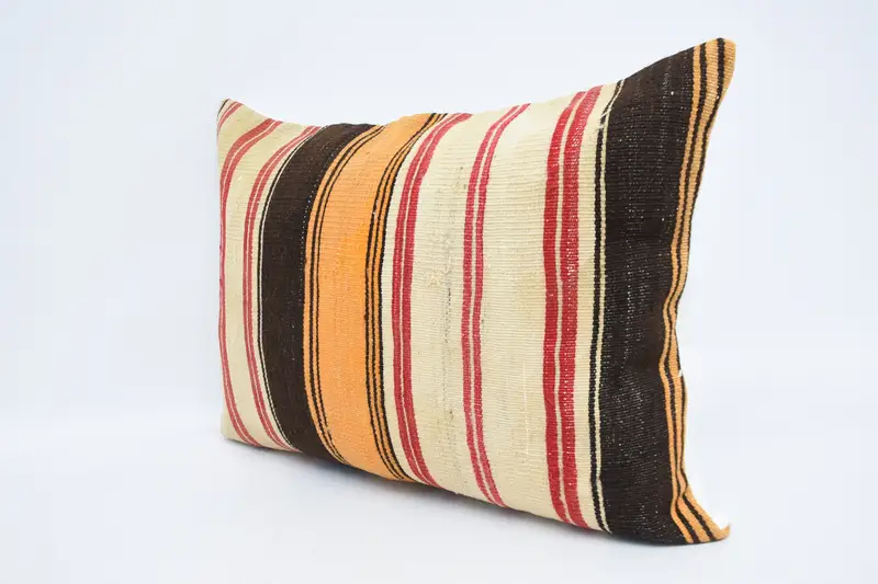 Kilim Cushion Sham, Kilim Rug Cushion Case, Pillow, Antique Pillows, 20x28 White Pillow Sham, Crochet Pattern Cushion, Turkish Kilim Pillow - 4