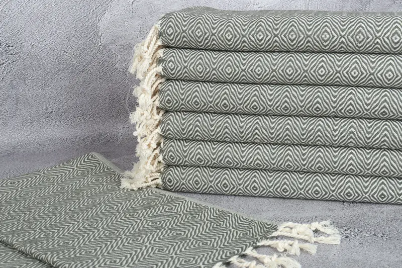 Spa Towel, Turkish Tea Towel, Embroidery Towels, Small Bath Towels, 36x18 Cotton Zigzag Diamond Towel, Gift For Wedding Day, Monogrammed Hand Towel - 2
