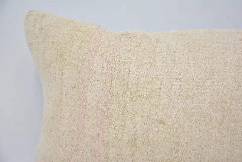 Kilim Cushion Sham, Throw Kilim Pillow, Pillow Cover, Ethnical Kilim Rug Pillow, Retro Pillow Cover, 12x24 Beige Cushion Cover - 2