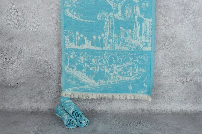 Wedding Gift, Bridesmaid Gift, 28x20 Cotton Landscape Patterned Towel, Gift For Mom, Turkish Tea Towel, Personalized Gifts, Home Decor Gifts - 1