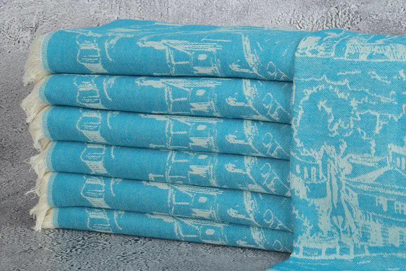 Wedding Gift, Bridesmaid Gift, 28x20 Cotton Landscape Patterned Towel, Gift For Mom, Turkish Tea Towel, Personalized Gifts, Home Decor Gifts - 2