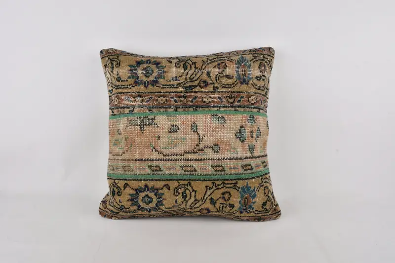 24x24 Beige Pillow Cover, Pillow for Sofa, Pillow Sham, Interior Designer Pillow, Pillow for Couch, Retro Throw Pillow Cover - 1
