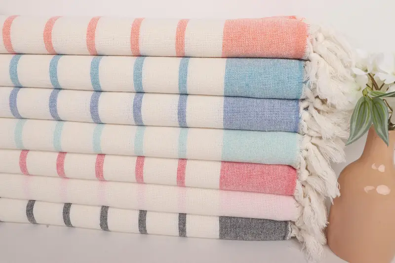 Bathroom Towels, Bachelorette Party Decorations, Bridal Gifts, 36x18 Cotton Striped Towel, Guest Towel, Monogram Kitchen Towel, Wedding Favors - 2
