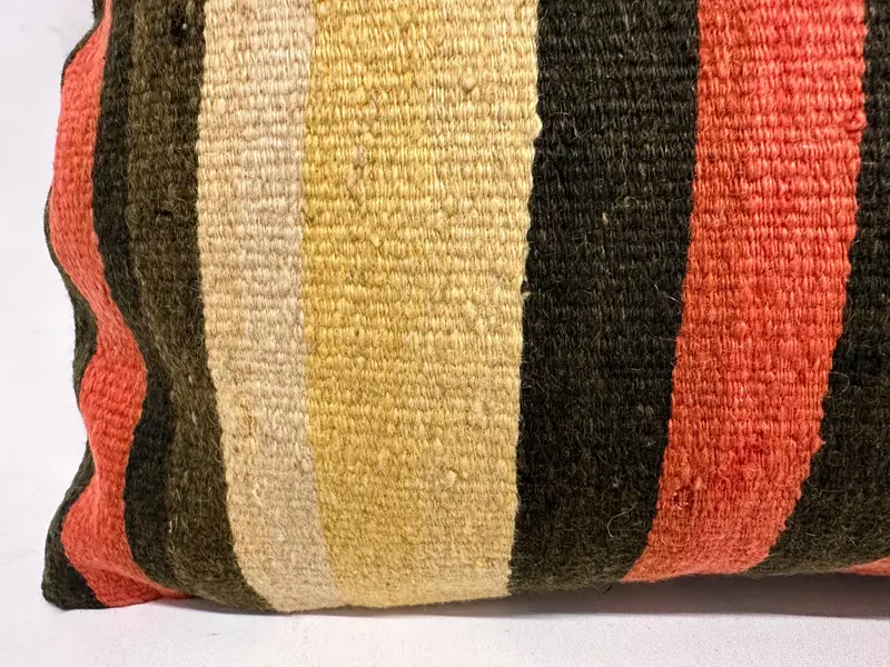 Turkish Kilim Pillow, Handmade Kilim Cushion, 16x36 Brown Pillow, Floor Cushion, Vintage Pillow, Pillow Cover, Turkish Corner Pillow - 2
