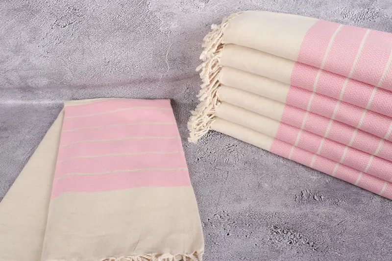 Hammam towel, Beach towel, Soft organic Turkish peshtemal for luxury spa use, Lightweight Turkish towel, 68x40 Linen Zig zag Towel, Gift Boxes Towel - 2