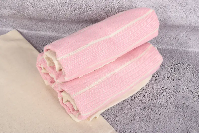 Hammam towel, Beach towel, Soft organic Turkish peshtemal for luxury spa use, Lightweight Turkish towel, 68x40 Linen Zig zag Towel, Gift Boxes Towel - 7