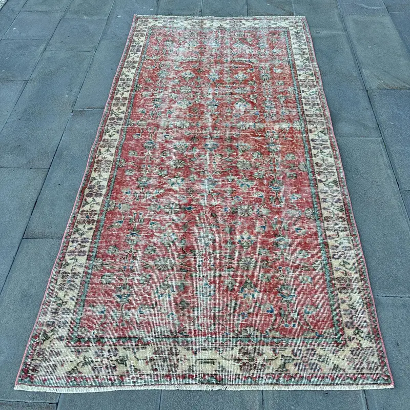 グリーン ラグ、3.7x7.5 フィート ソリッド コンフォート