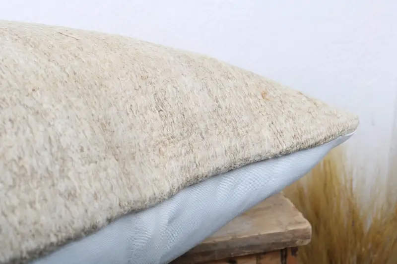 Pillow Sham, Handmade Kilim Cushion, Handmade Rug Seat Pillow Sham, Pillow for Couch, 18x18 Beige Pillow Sham, Kilim Pillow Cover - 6