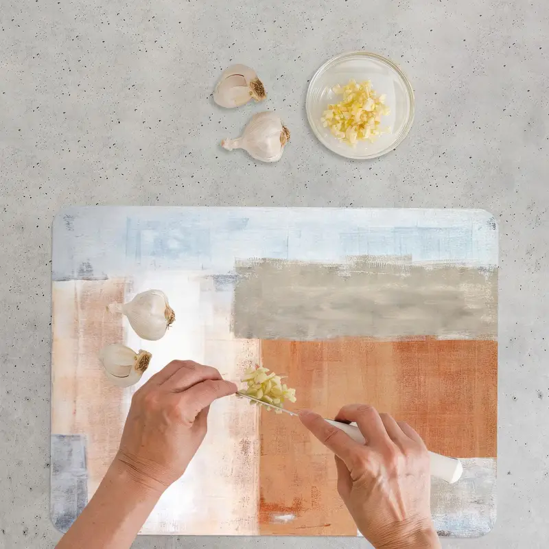 Soyut Cam Kesme Tahtası, Çağdaş Tasarım, Temperli Güvenlik