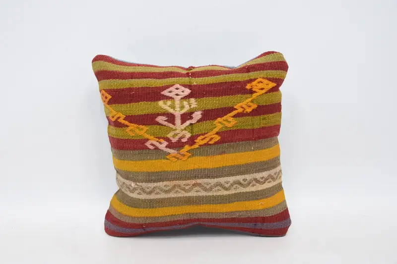 12x12 Red Pillow Cover, Vintage Kilim Pillow, Southwestern Pillow, Turkish Pillow, Christmas Pillow Sham, Pillow, Gift Pillow - 1