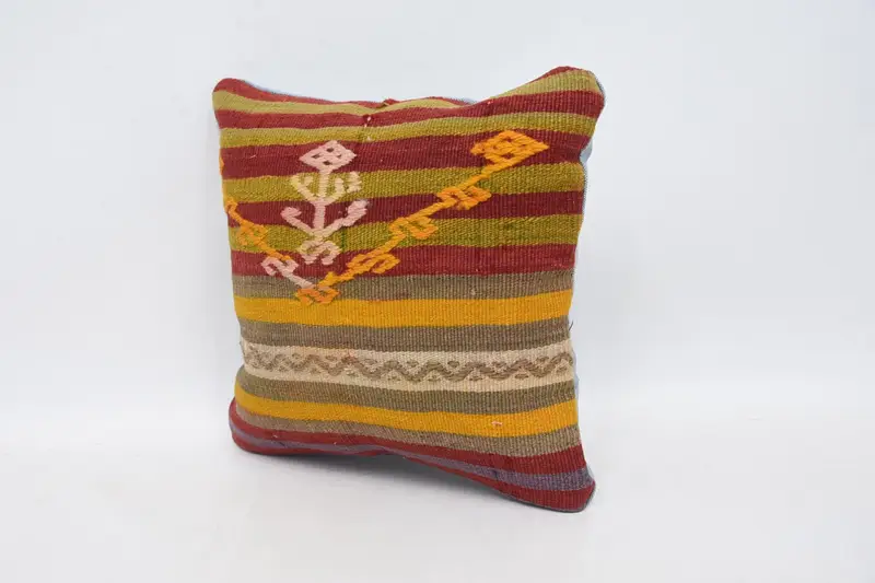 12x12 Red Pillow Cover, Vintage Kilim Pillow, Southwestern Pillow, Turkish Pillow, Christmas Pillow Sham, Pillow, Gift Pillow - 4