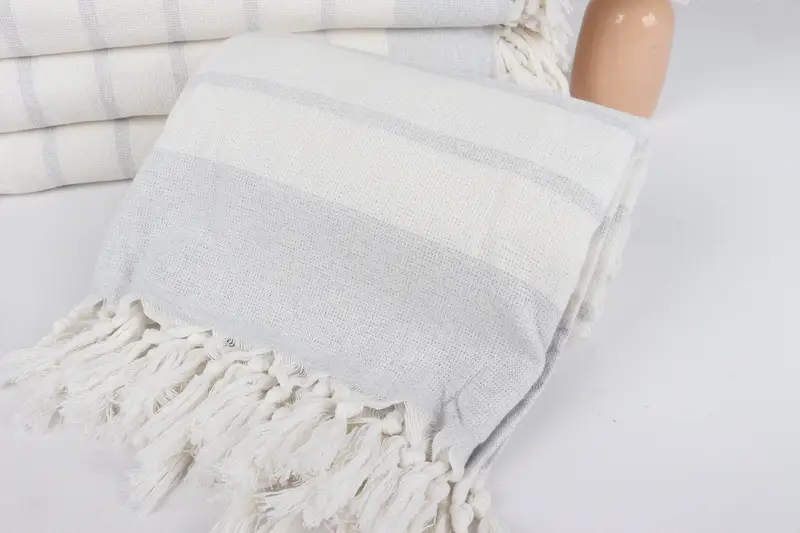 Sand-resistant towel, Grandma Gift, Monogrammed Beach Towel, Luxury Turkish Bath Towel, 68x39 Cotton Striped Towel, Monogram Turkish Towel - 4