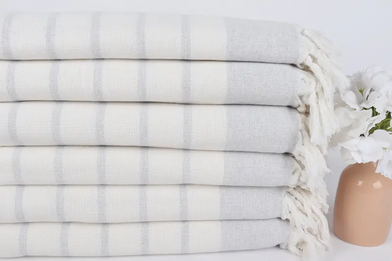 Sand-resistant towel, Grandma Gift, Monogrammed Beach Towel, Luxury Turkish Bath Towel, 68x39 Cotton Striped Towel, Monogram Turkish Towel - 3
