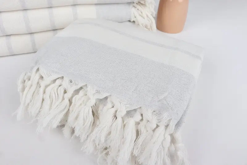 Sand-resistant towel, Grandma Gift, Monogrammed Beach Towel, Luxury Turkish Bath Towel, 68x39 Cotton Striped Towel, Monogram Turkish Towel - 5