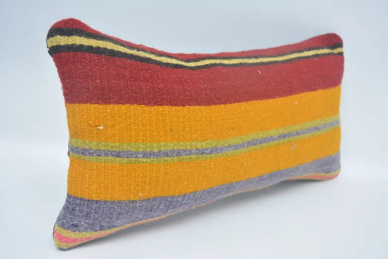Rustic Pillow Case, Handmade Kilim Cushion, Home Decor Pillow, Pillow, Wool Kilim Pillow Pillow, Kilim Pillow Cover, 8x16 Red Pillow Sham - 3