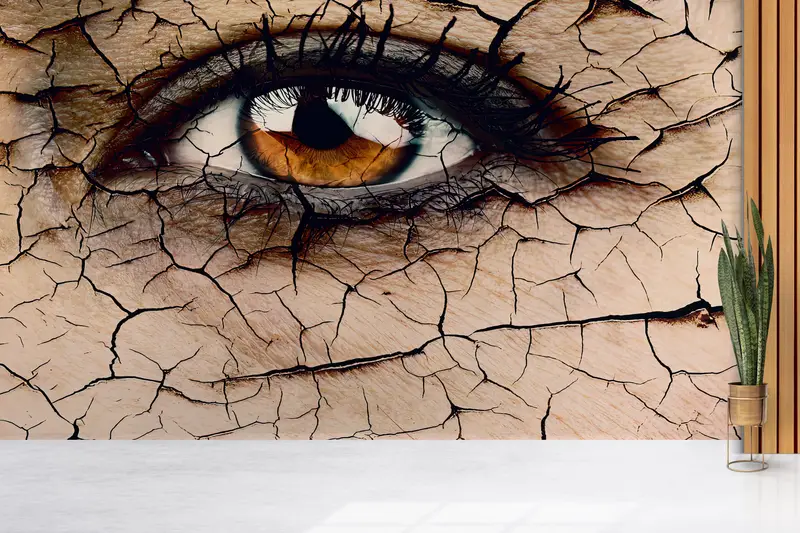 Papierwandkunst, abstrakte Augenwandkunst, helles Handypapier, modernes Handypapier, Auge -Handy -Papier, Mural aus trockenem Auge, moderner Wanddruck, - 2