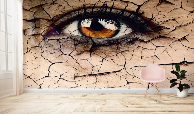Papierwandkunst, abstrakte Augenwandkunst, helles Handypapier, modernes Handypapier, Auge -Handy -Papier, Mural aus trockenem Auge, moderner Wanddruck, - 3