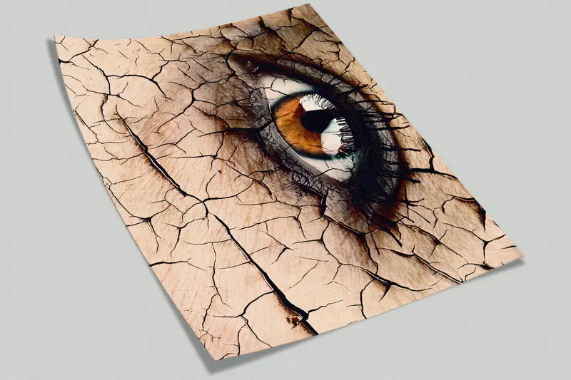 Papierwandkunst, abstrakte Augenwandkunst, helles Handypapier, modernes Handypapier, Auge -Handy -Papier, Mural aus trockenem Auge, moderner Wanddruck, - 4