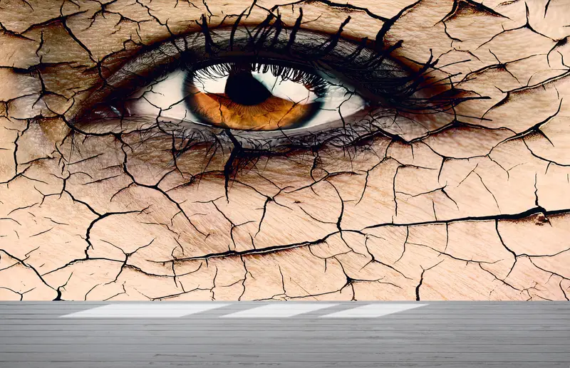 Papierwandkunst, abstrakte Augenwandkunst, helles Handypapier, modernes Handypapier, Auge -Handy -Papier, Mural aus trockenem Auge, moderner Wanddruck, - 9