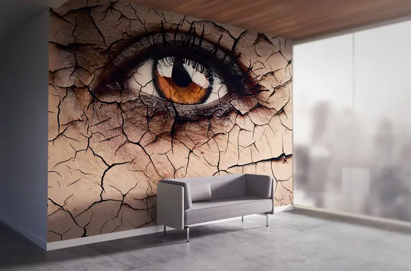 Papierwandkunst, abstrakte Augenwandkunst, helles Handypapier, modernes Handypapier, Auge -Handy -Papier, Mural aus trockenem Auge, moderner Wanddruck, - 10