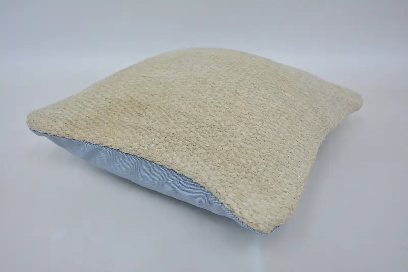 Boho Pillow Sham Cover, 12x12 Beige Cushion Cover, Handmade Kilim Cushion, Anatolian Pillow Sham, Cushion Cover, Gift Pillow - 6