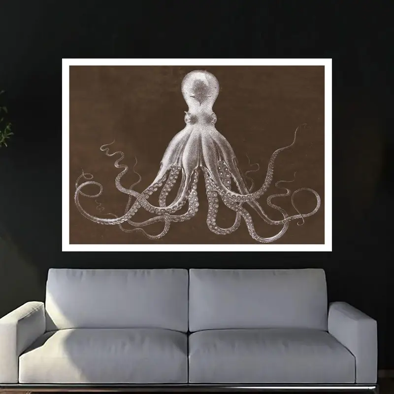 Modern Octopus Printed Glass: Trendy Underwater Elegance