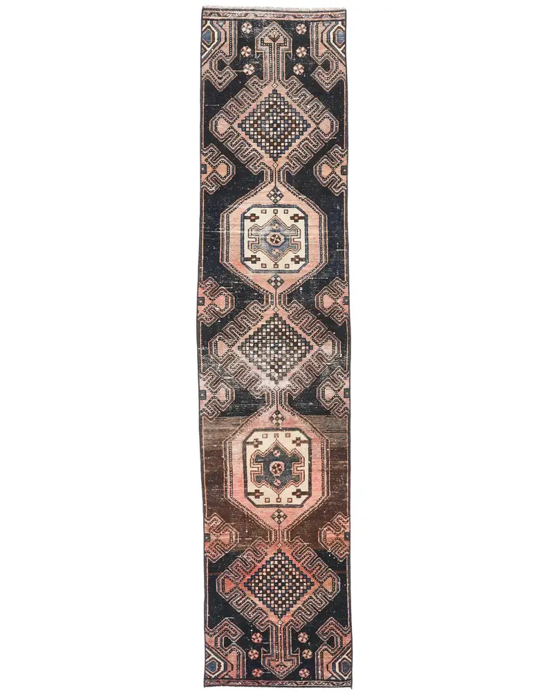 Mavi Hayvan Baskılı Halı, 2x9,2 ft Zarif Dekor