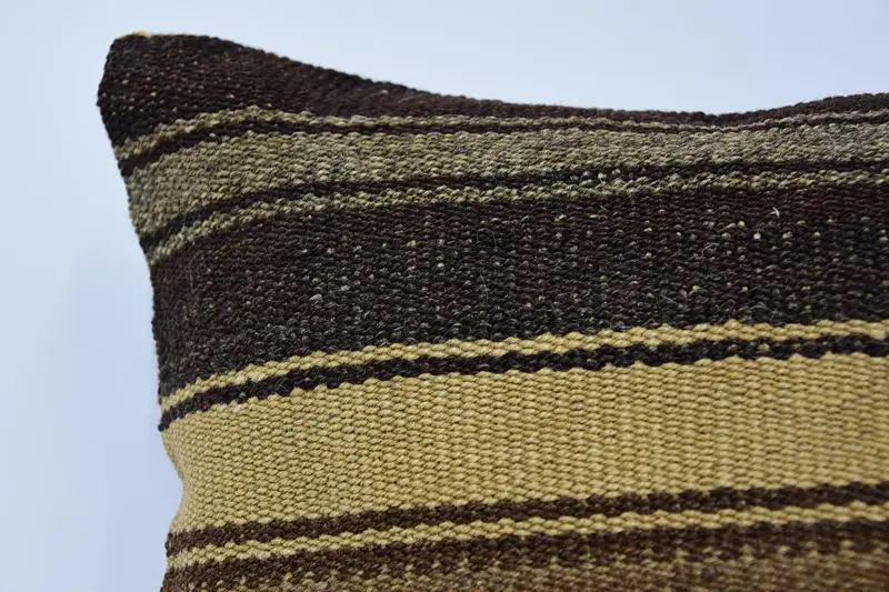Cushion Cover, Chair Pillow Sham, Comfy Throw Pillow, Kilim Pillow, Home Decor Pillow, 16x16 Brown Cushion Case, Patio Cushion Case, Boho Pillow - 2