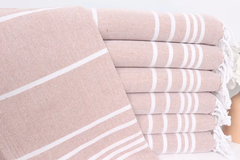 Bridesmaid Towel, Personalized Dish Towel, Monogrammed Hand Towel, Wedding Gift, 38x18 Cotton Striped Towel, Bridal Shower Favors, Bathroom Towel - 1