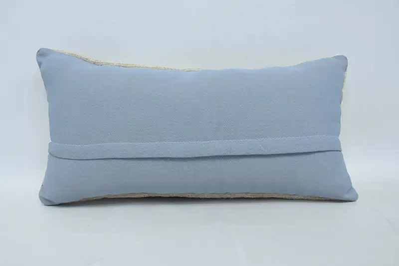 Cushion Cover, Vintage Pillow, Kilim Cushion Sham, 12x24 Beige Pillow Cover, Vintage Kilim Throw Pillow, Kilim Rug Cushion Case, Pastel Pillow Case - 6