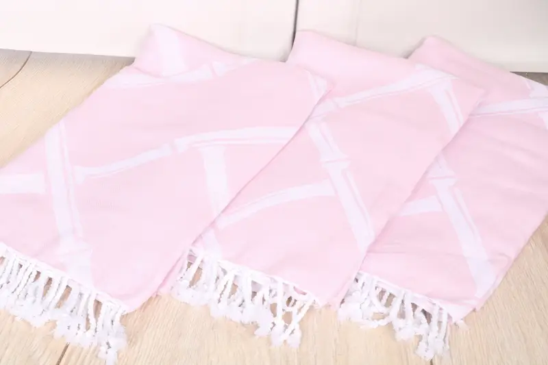 Bachelorette Party Gifts, Bridesmaid Gifts, 70x40 Cotton Bamboo Branch Patterned Towel, Turkish beach towel, Turkish bath towel, Wedding For Favor - 7
