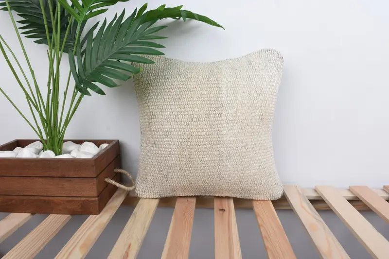 Handgefertigtes besticktes Kissen im Südwesten, Vintage 14x14 Kissen