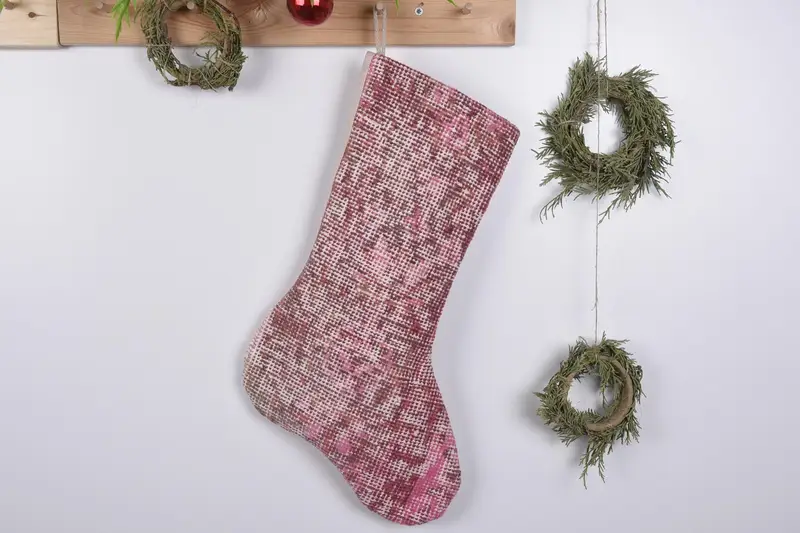 Festive Christmas Ornaments Pattern, 19-Inch Wide Christmas Stocking