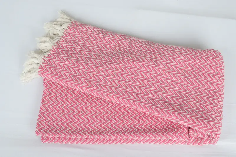 Woven Throw Blanket, Custom Blanket, Couch Throw, Turkish Towel Blanket, Tablecloth, Best Friend Wedding Gift, 76x64 Cotton Zig zag Towel - 6