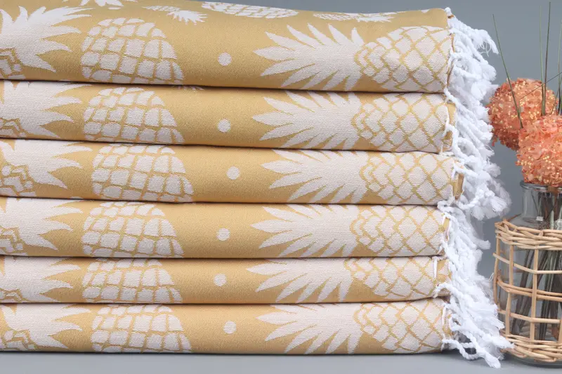 Wedding Gift, Grandma Gift, Monogram Towels, Custom Gift, Personalized Wedding Gift, Embroidered Turkish Towel, 70x36 Cotton Pineapple Design Towel - 3