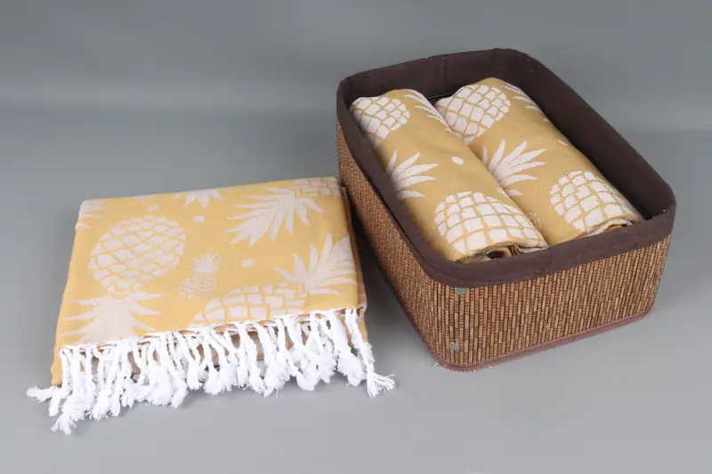 Wedding Gift, Grandma Gift, Monogram Towels, Custom Gift, Personalized Wedding Gift, Embroidered Turkish Towel, 70x36 Cotton Pineapple Design Towel - 6