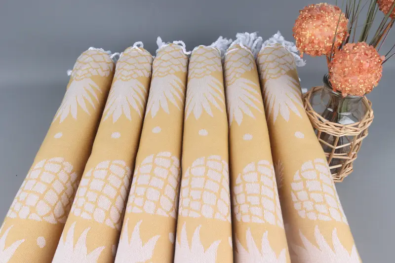 Wedding Gift, Grandma Gift, Monogram Towels, Custom Gift, Personalized Wedding Gift, Embroidered Turkish Towel, 70x36 Cotton Pineapple Design Towel - 4