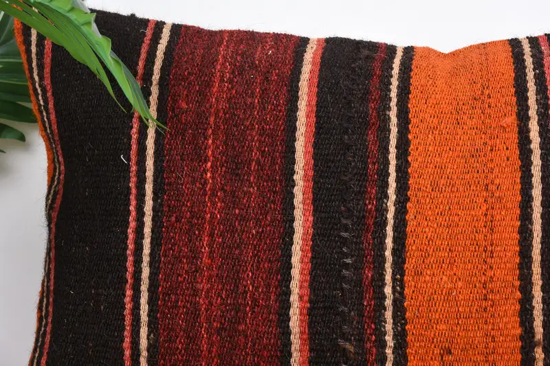 16x24 Orange Cushion, Interior Designer Pillow, Antique Pillows, Kilim Rug Pillow, Indoor Pillow Case, Handmade Kilim Cushion, Pillow - 2