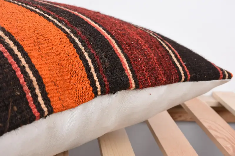 16x24 Orange Cushion, Interior Designer Pillow, Antique Pillows, Kilim Rug Pillow, Indoor Pillow Case, Handmade Kilim Cushion, Pillow - 7