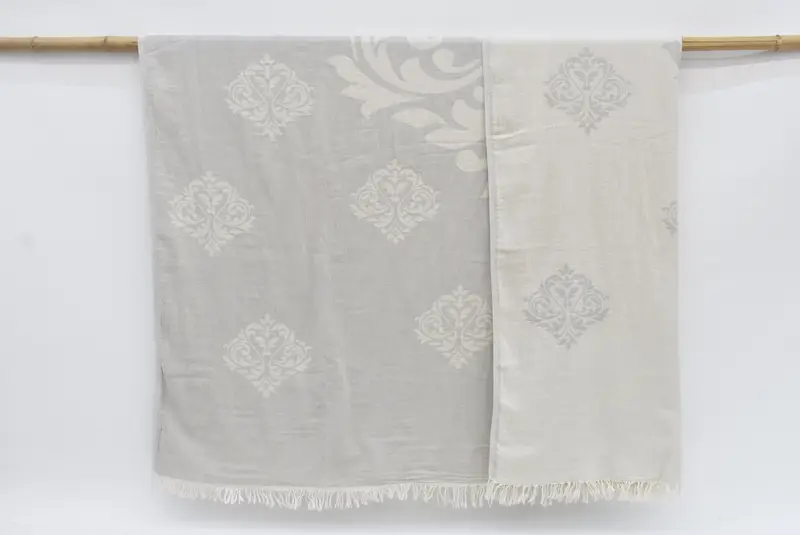 Gray Wedding Gift Blanket, Throw, Yoga, Turkish, 70x56 inches