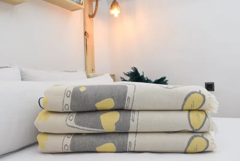 96x80 Cotton Bicycle Pattern Towel, Throw Blanket, Wedding For Favor, Turkish Cotton Throw Blanket, Boho Throw Blankets, Monogram Blanket - 1