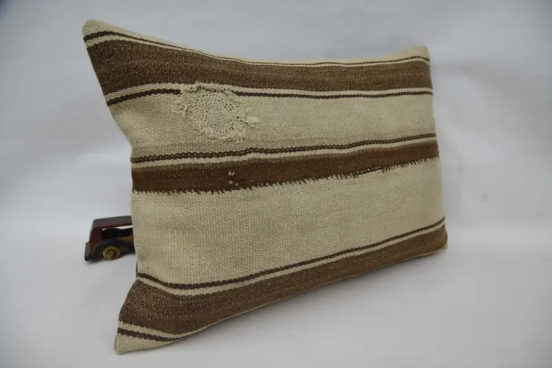 Cushion Cover, Turkish Kilim Pillow, 20x28 Beige Cushion, Throw Kilim Pillow, Turkish Pillow, Morroccon Kilim Cushion Pillow Case - 3