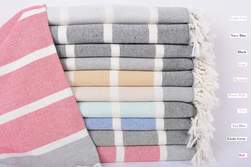 Turkish Beach Towel Personalized, Beach towel, Guest Towel, Turkish hand towel, Gift For Him, 64x40 Cotton Striped Towel, Wedding Day Gift For Bride - 1