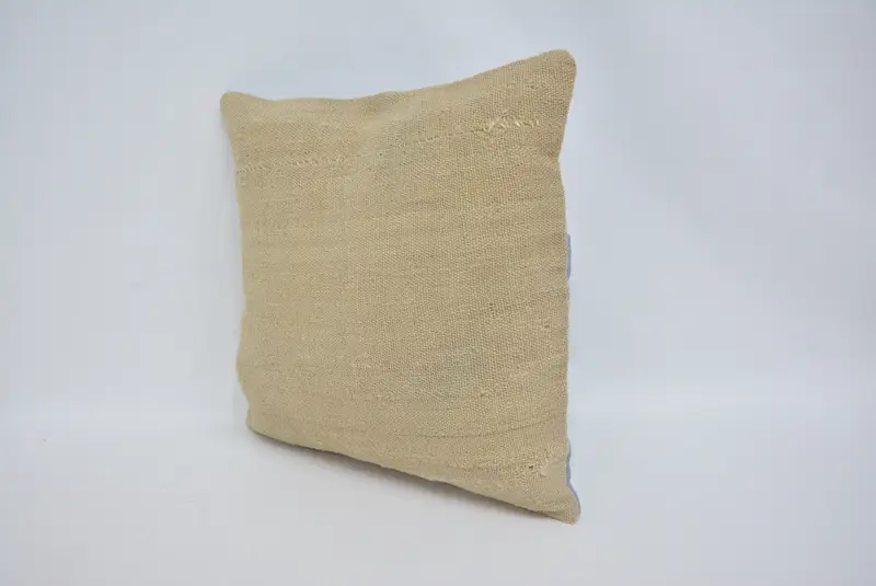 Interior Designer Pillow, Vintage Pillow, Pillow, Vintage Kilim Pillow, 16x16 Beige Pillow Case, Boho Chic Cushion, Handmade Rug Seat Cushion Cover - 4