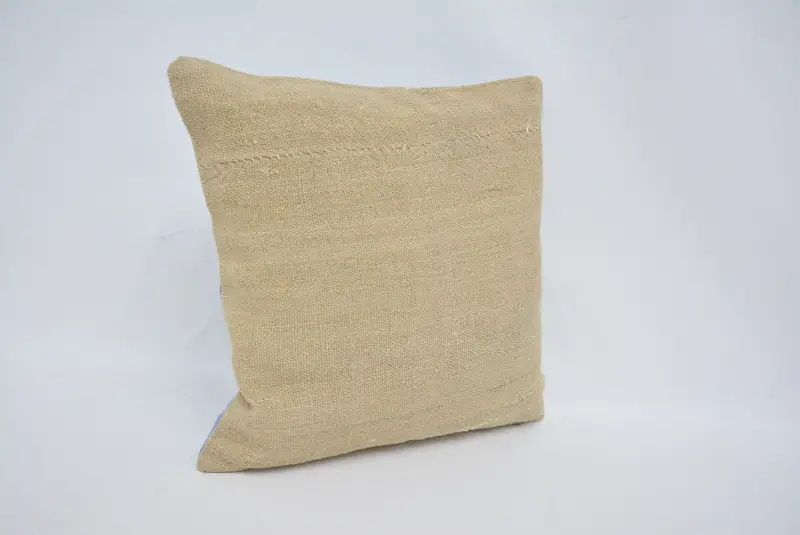 Interior Designer Pillow, Vintage Pillow, Pillow, Vintage Kilim Pillow, 16x16 Beige Pillow Case, Boho Chic Cushion, Handmade Rug Seat Cushion Cover - 3
