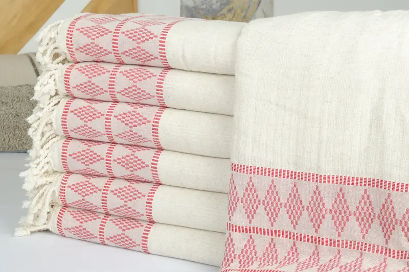 Monogram Blanket, Personalized Blanket, Home Decor Gifts, Bridal Shower Gift, Halloween Bachelorette Party, 100x88 Linen Kilim Design Towel - 2