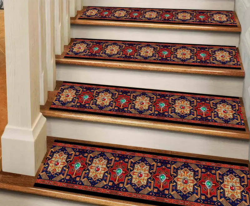 Diamond Kilim Printed Rug: Ethnic Boho Aztec Dressing Room Decor