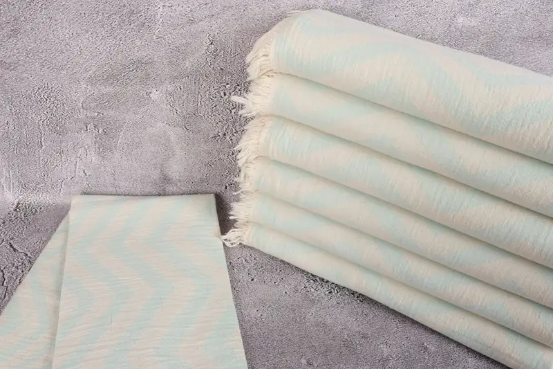 Wedding Favors, Scarf Towel, Bridal Party Gifts, Thin towel, 70x40 Cotton Zigzag Design Towel, Quick-dry towel, Fringed Turkish towel for poolside - 2