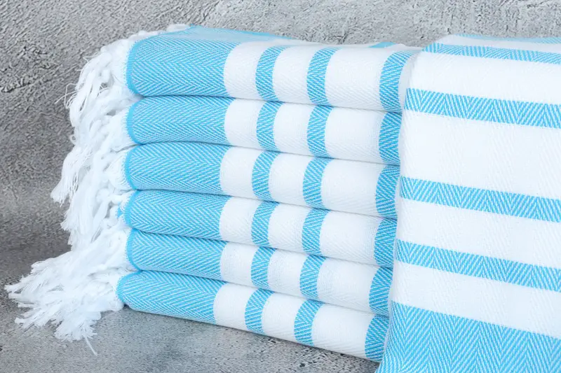 Custom Turkish Towel, Turquoise Chevron, Personalized, 36x67 Inches