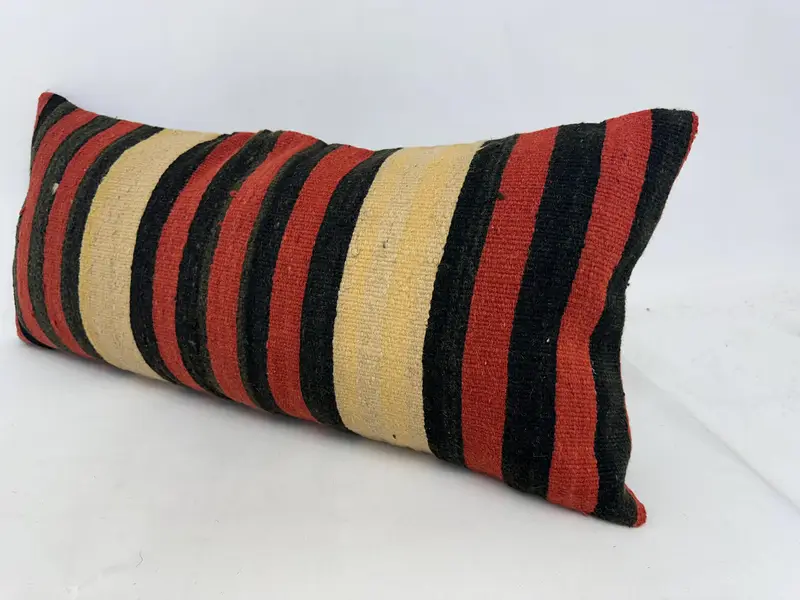 Vintage Pillow, Boho Pillow, Pillow Cover, Tribal Cushion Cover, Vintage Throw Cushion Cover, 16x36 Red Pillow Sham, Vintage Kilim Pillow - 4